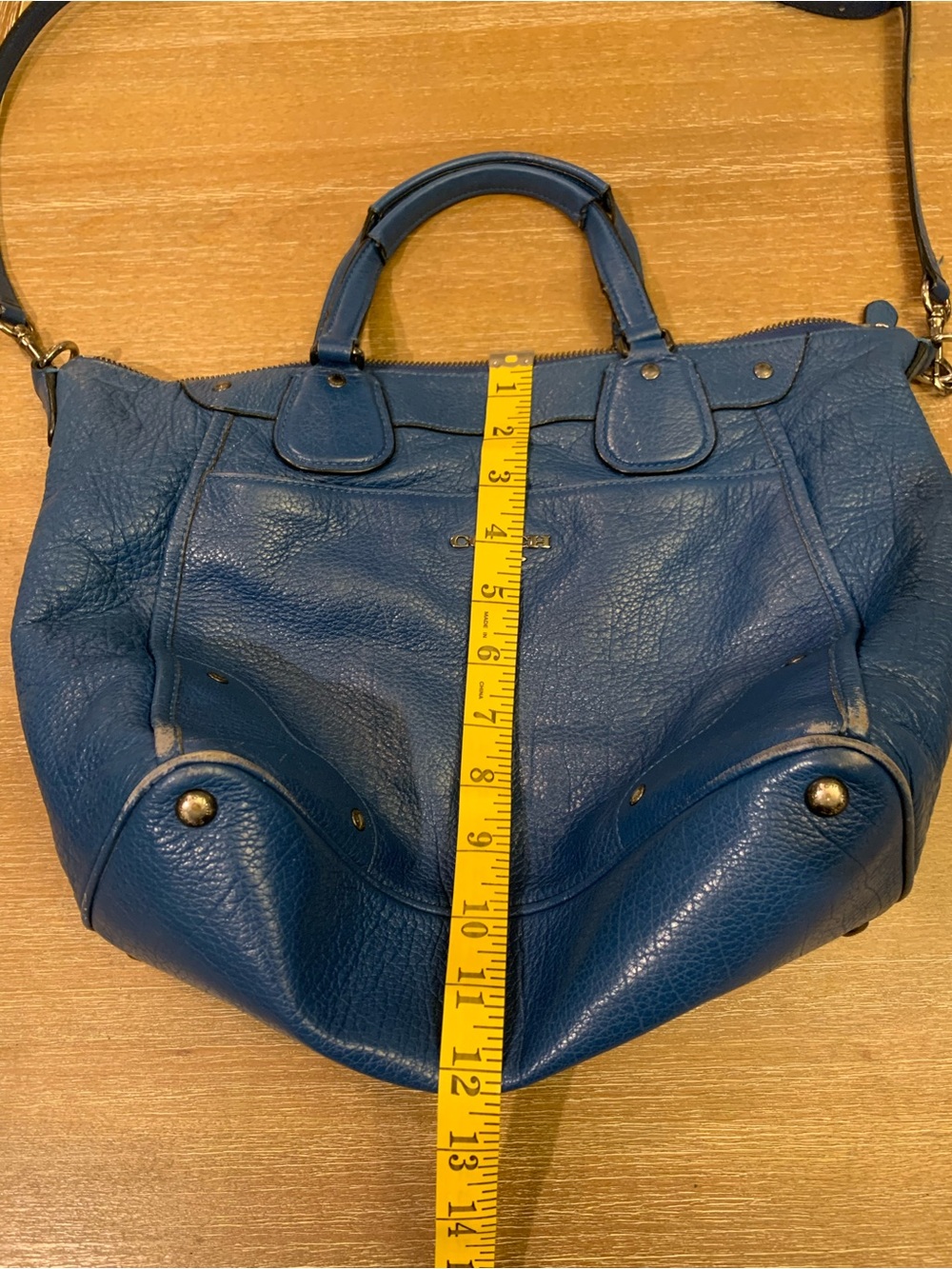 Coach Blue Leather Mickie Satchel - - Picture 13 of 16